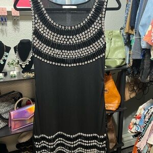 Chic Black Dress with Silver Accents